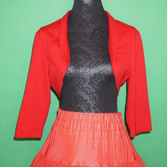 Pinup Couture Sweaters - SALE⭐️ Pinup Girl Bolero Shrug Red Ponte